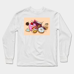 Bakery Glutton Facemask (light skin) Long Sleeve T-Shirt